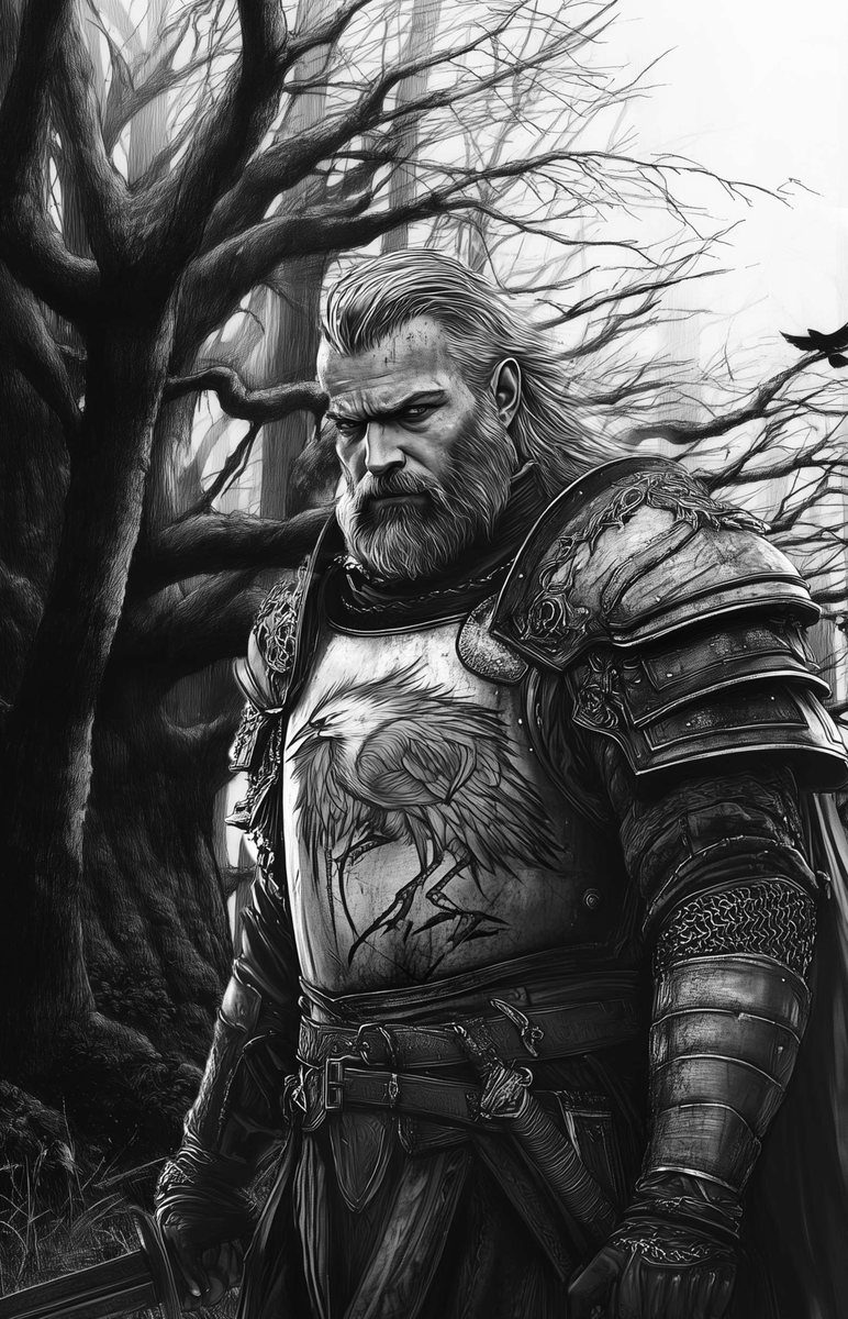 Portrait of Therros, a weathered Riverlander veteran