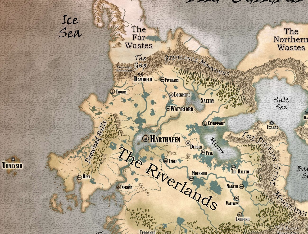 Regional map of the Riverlands